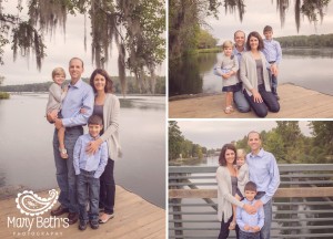 Three images of a family portrait session captured by an Augusta GA newborn photographer