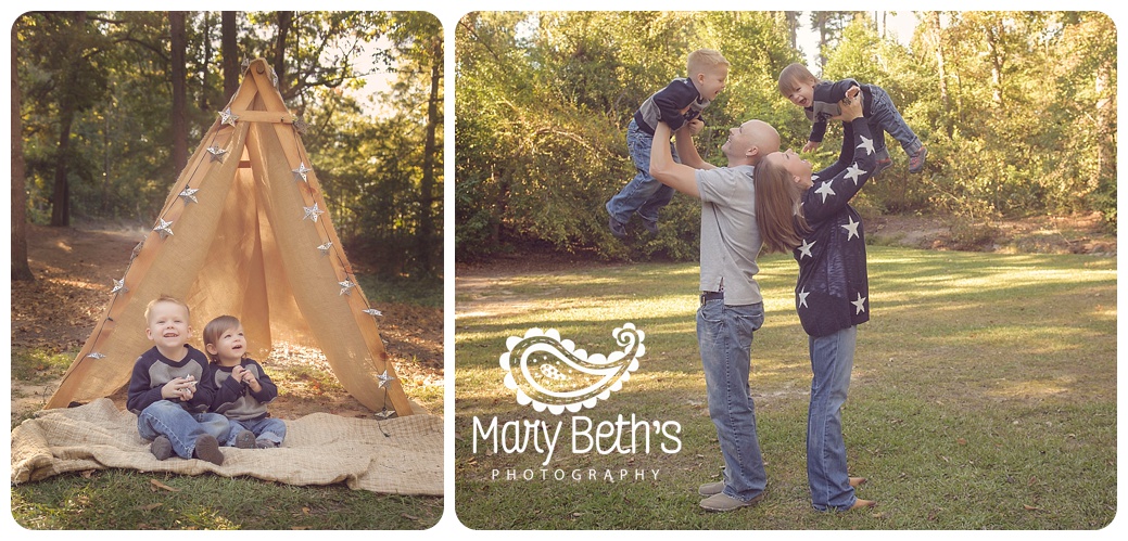 Two images of a family portrait session captured by an Augusta GA newborn photographer