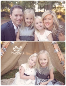 Two images of a family portrait session captured by an Augusta GA newborn photographer