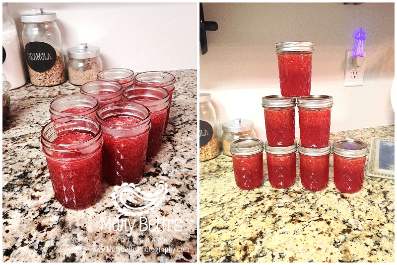 Augusta GA Newborn Photographer images making strawberry jam | Mary Beth's Photography