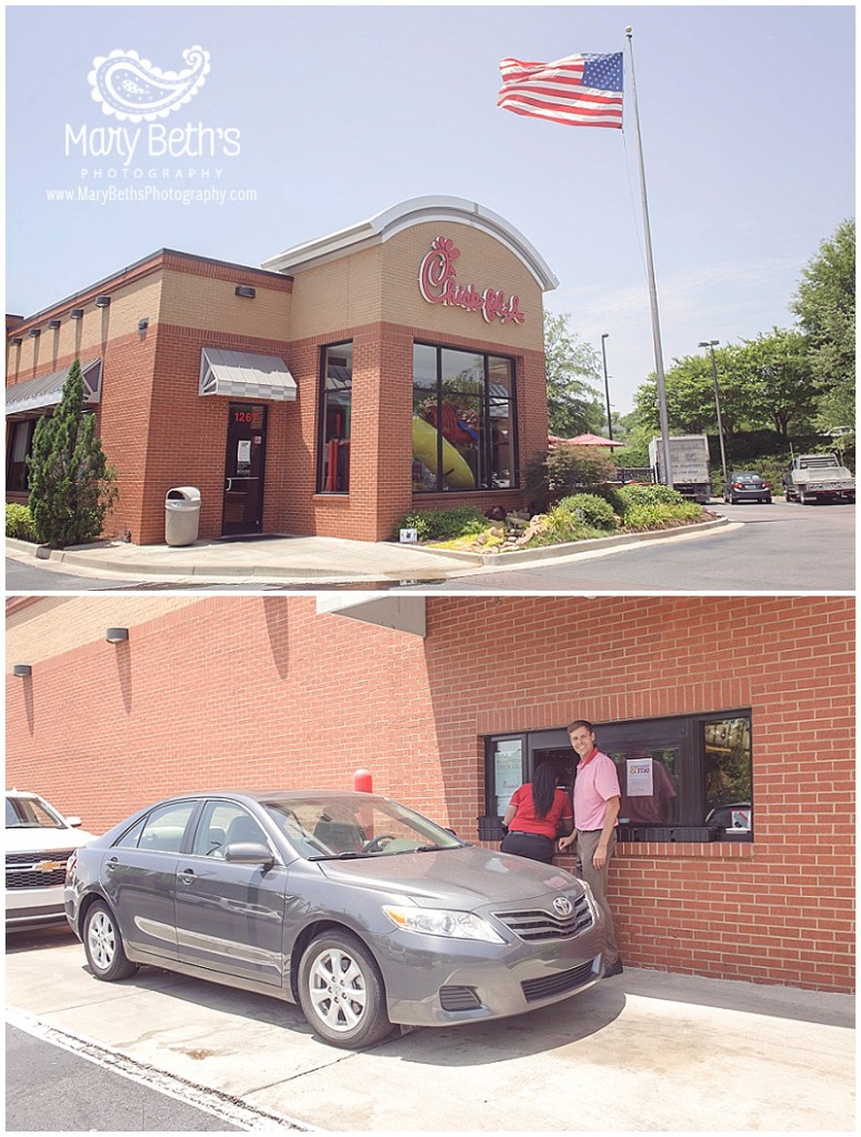 Augusta GA Newborn Photographer images of one of her favorite places to eat Chick-Fil-A | Mary Beth's Photography