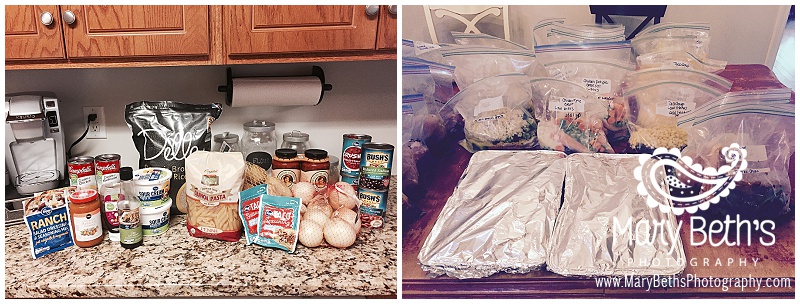 Images of Freezer Meals prepped and bagged | Augusta GA Newborn Photographer | Mary Beth's Photography