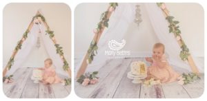Augusta GA First Birthday and Floral Tent Cake Smash Portraits | Mary Beth's Photography | Augusta GA Newborn Photographer, Augusta GA Family Photography