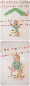 Images from a 1st Birthday and Very Hungry Caterpillar Theme Cake Smash Session for Mary Beth's Photography in Augusta, GA | Augusta GA Newborn Photographer, Augusta GA Family Photography