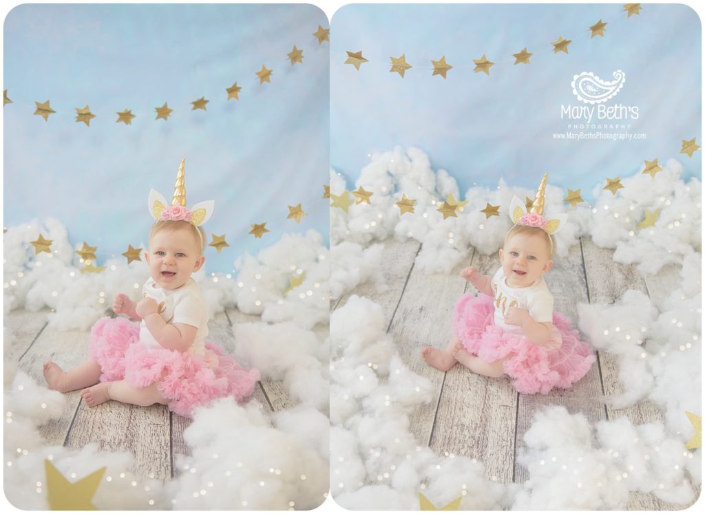 Augusta GA Newborn Photographer | Unicorn Cake Smash | Mary Beth's Photography