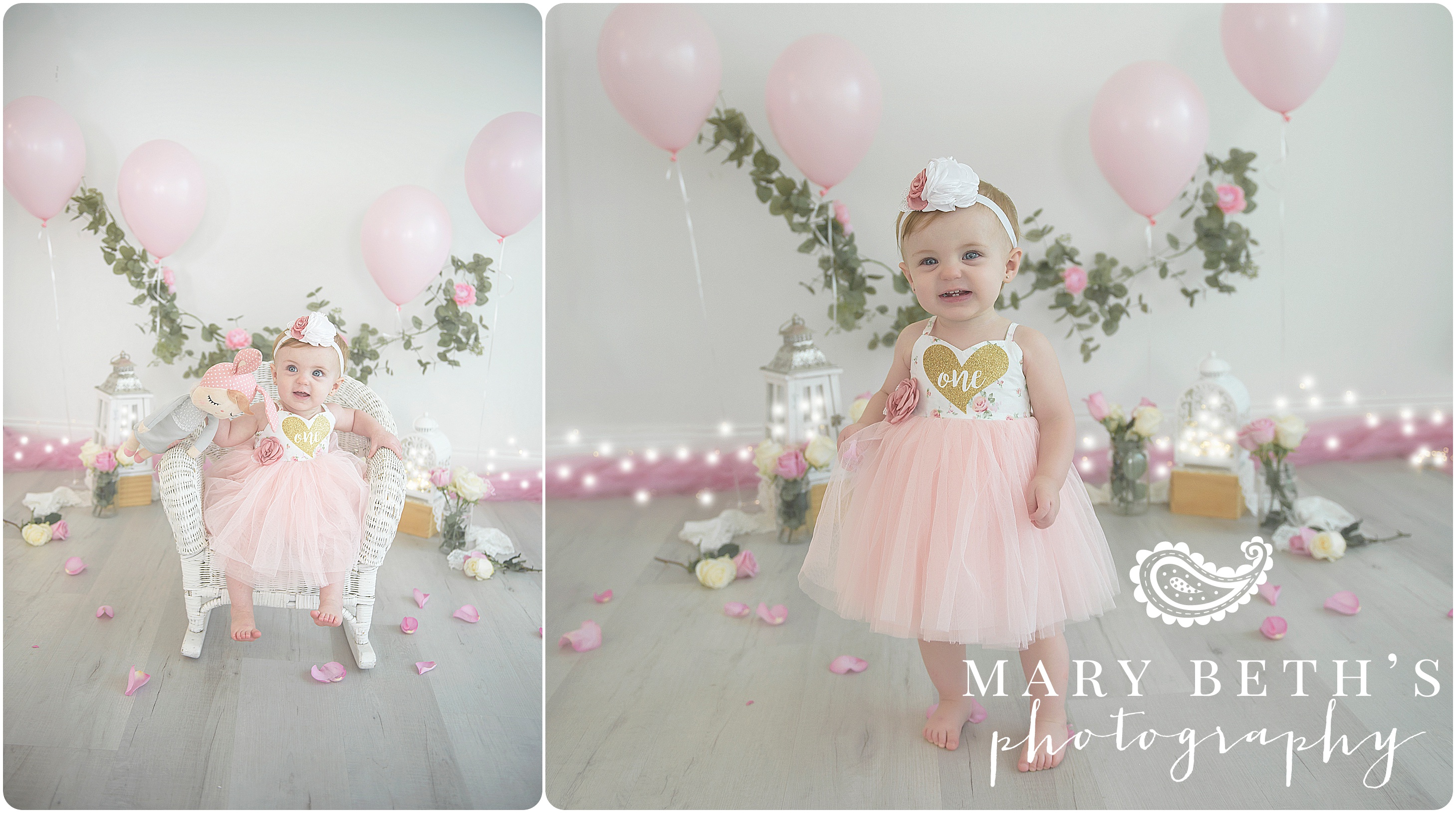 Floral themed 1st Birthday Cake Smash Session