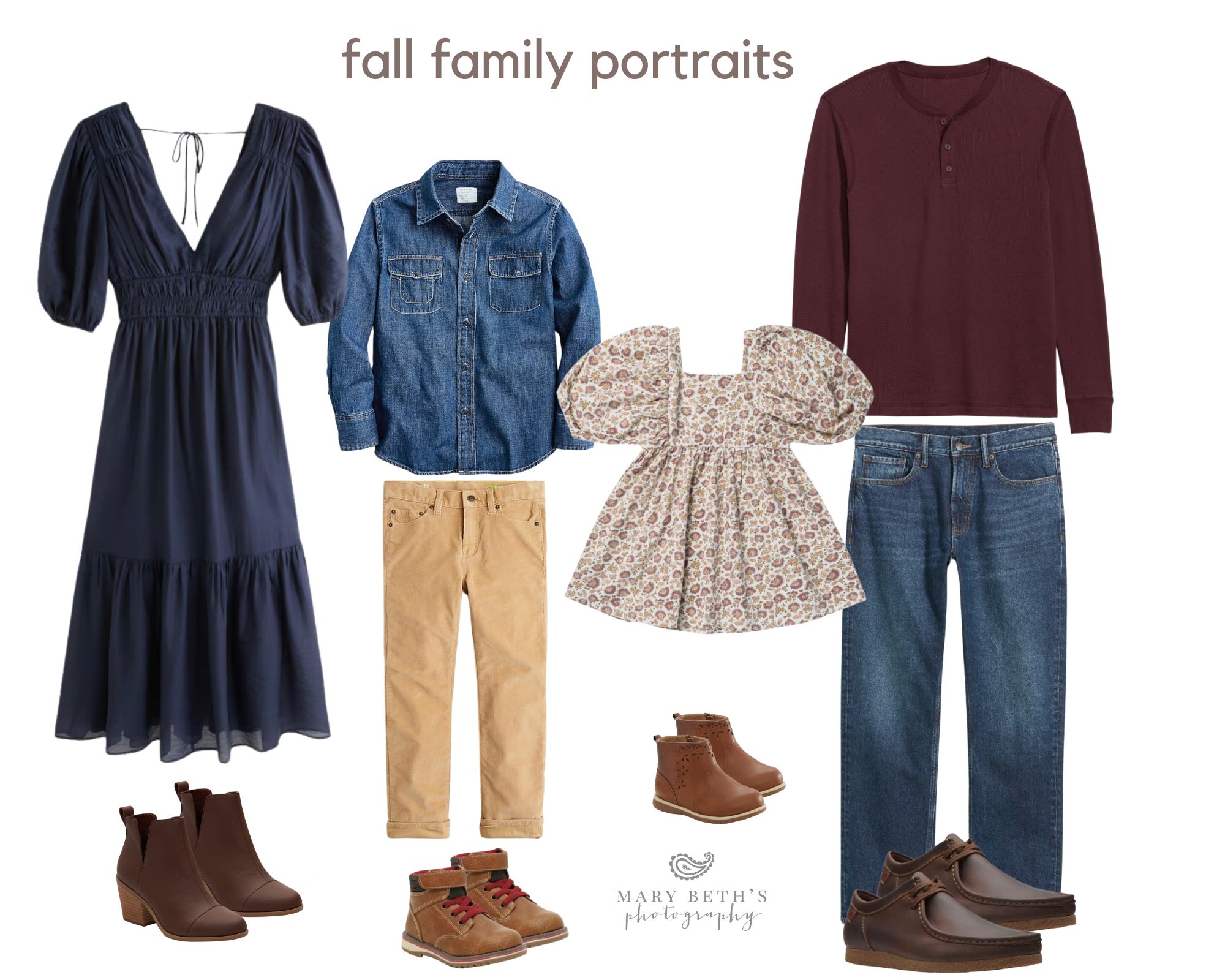 family clothes for portrait session