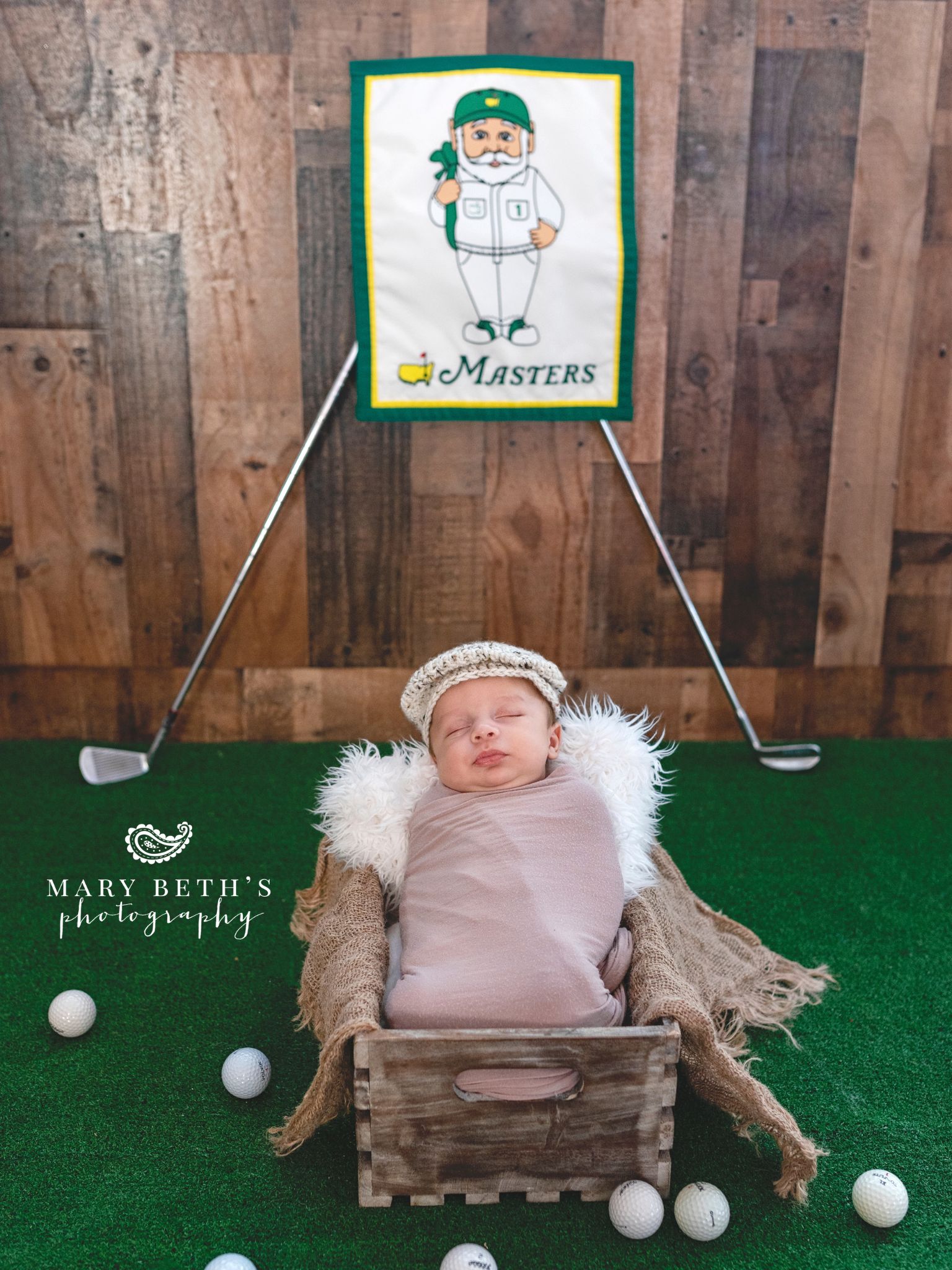 newborn golfing portrait