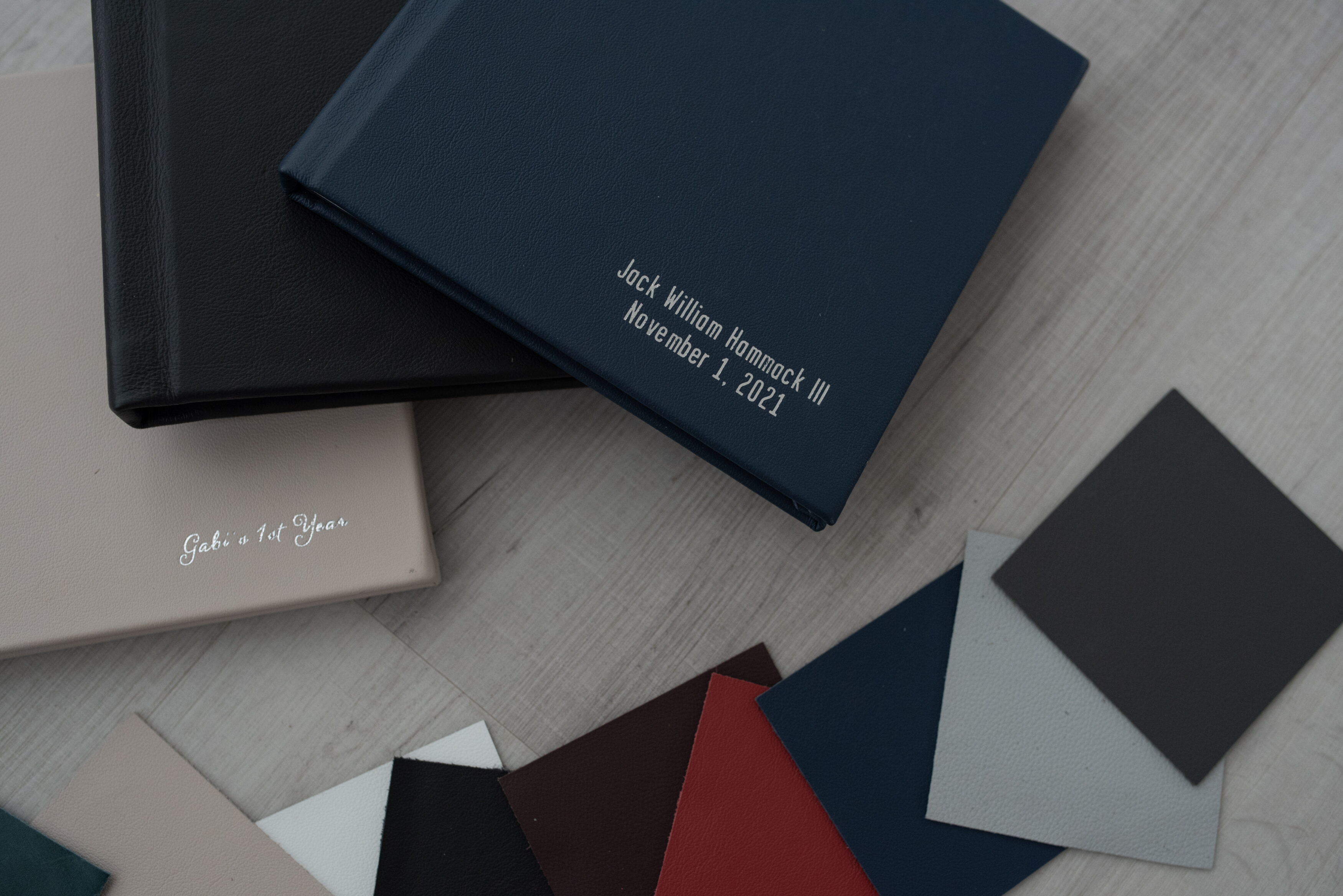 Heirloom albums from portrait session in Augusta , GA