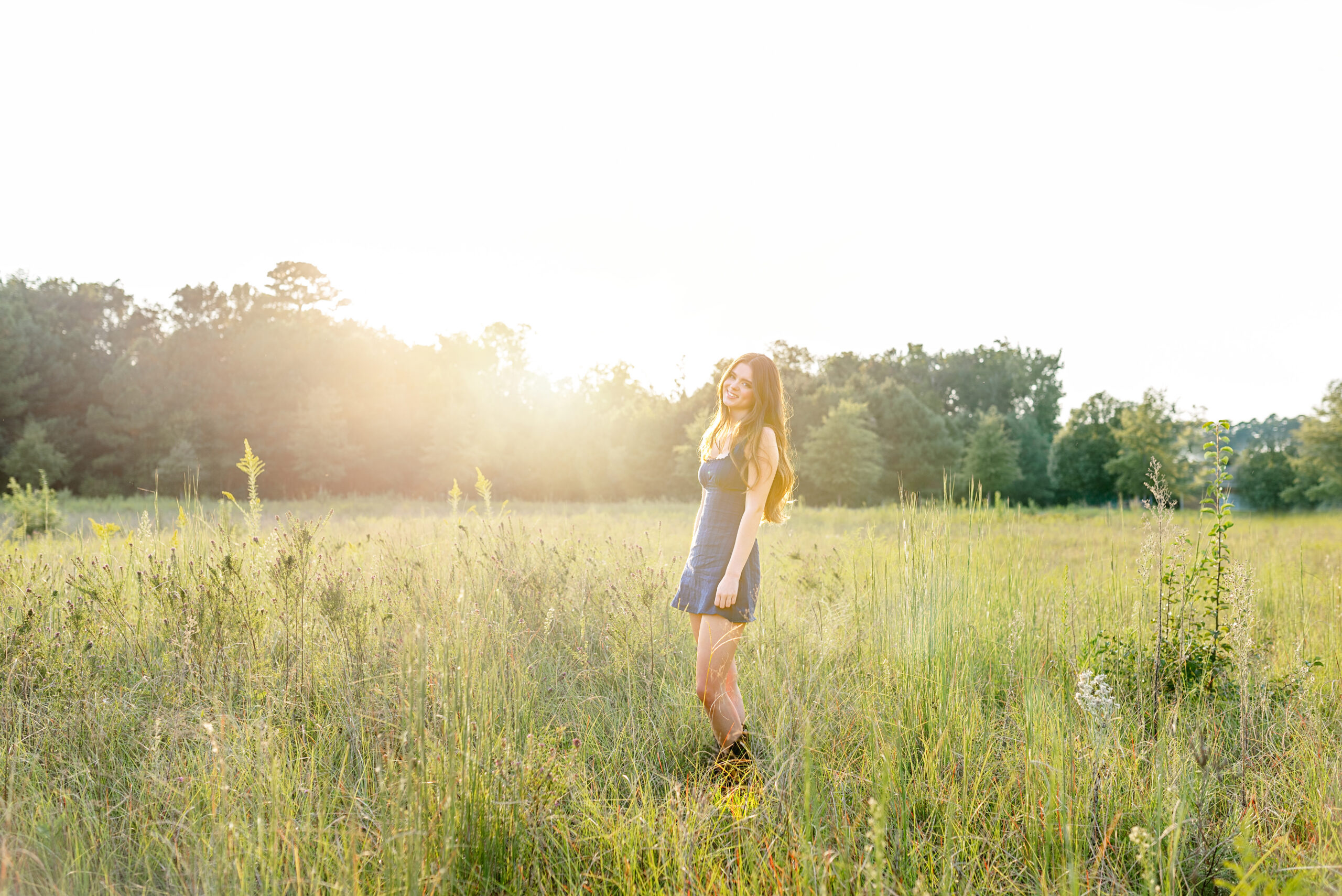 high school senior girl in field